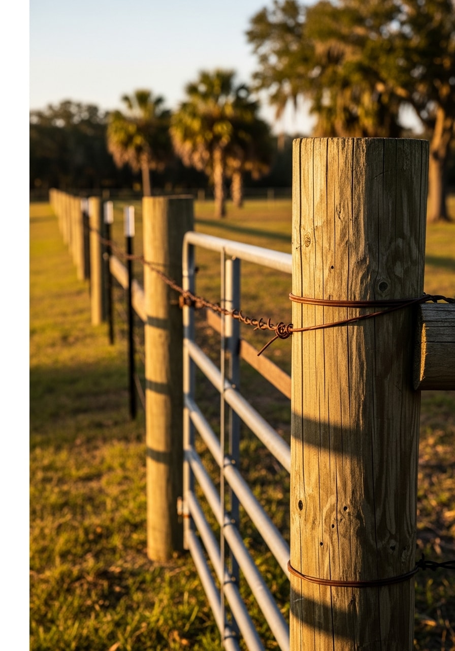 Close-up of a contractor working on ranch infrastructure or property improvements in Arcadia.